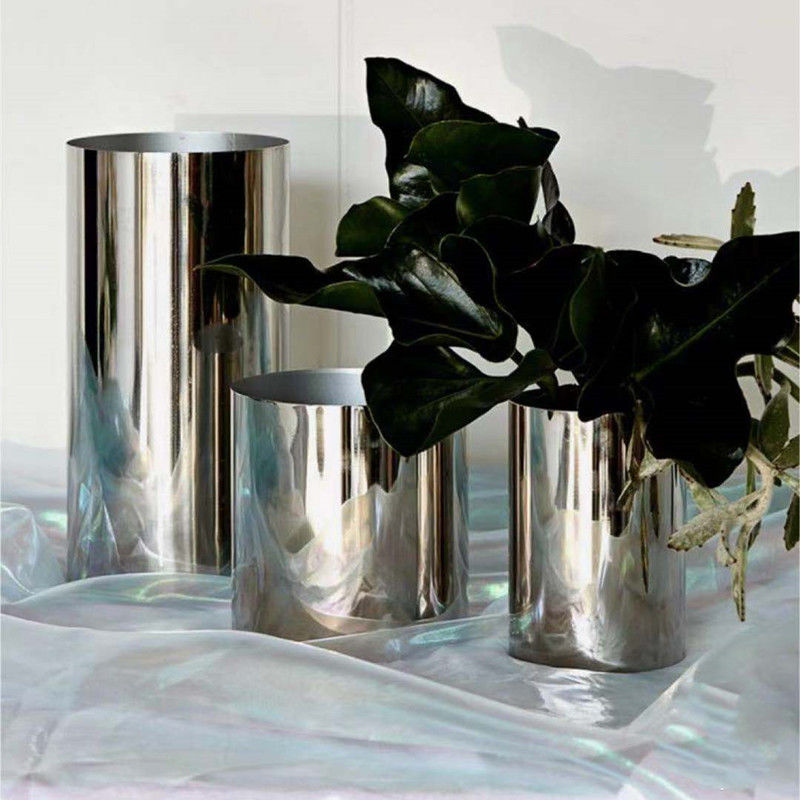 Mirror Finished Stainless Steel Flowerpot Large Metal Plant Pot Flowerpot