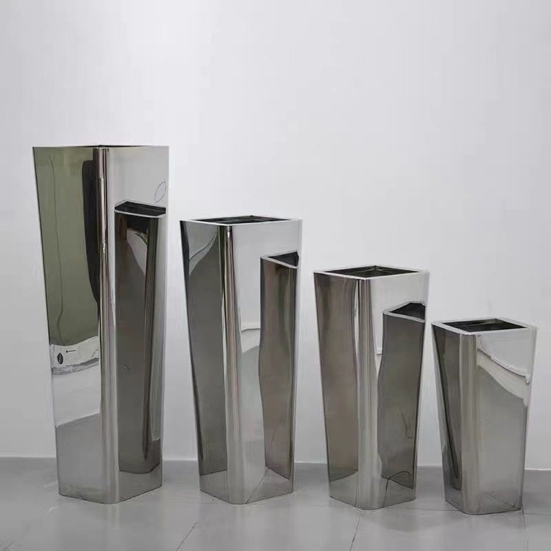 MODERN DESIGN INDOOR FLOWER POT OUTDOOR BLACK POWDER PAINTED METAL FLOWER POT GARDEN CORTEN STEEL PLANTER