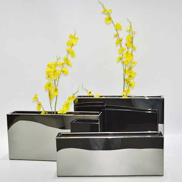 MODERN DESIGN INDOOR FLOWER POT OUTDOOR BLACK POWDER PAINTED METAL FLOWER POT GARDEN CORTEN STEEL PLANTER