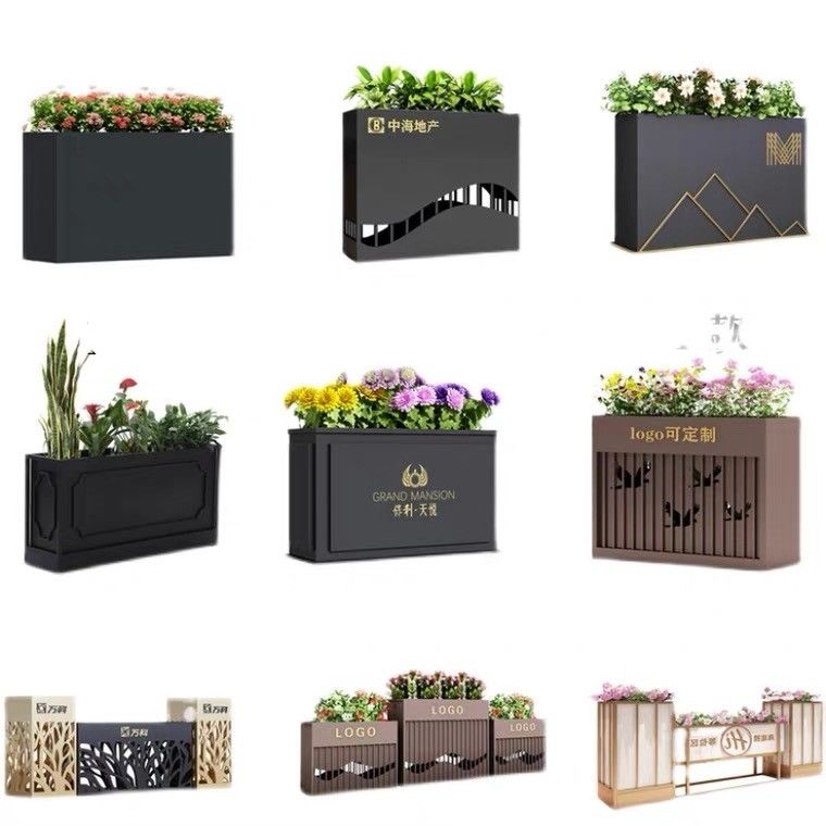 High Rust Resistance Stainless Steel Flowerpot Square Shape For Home Decoration